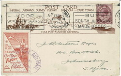 1926 Imperial Airways Survey Flight post card to Johannesburg, ...