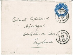 1899 1pi postal stationery envelope to England cancelled OMDURMAN 28 ...
