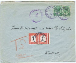 1919 underfranked censored envelope to Windhuk bearing two South ...