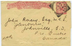 1903 1d newspaper wrapper to Canada, cancelled CHIKWAWA BCA JA 26 03. ...