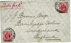 1907 cover to England posted on Sunday 24th February under the Sunday ...