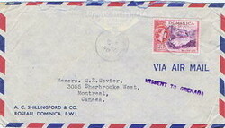 1960 envelope from DOMINICA to Canada franked with a 24c, cancelled G ...