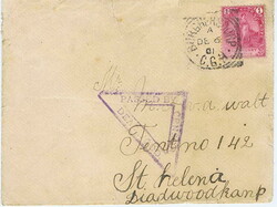 1901 envelope to a P.O.W. in Deadwood Camp, St. Helena bearing a Cape ...