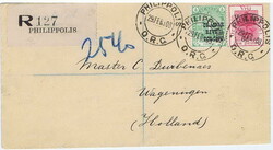 1908 registered envelope to Holland bearing an Orange River Colony ...