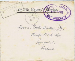 1942 O. H. M. S. envelope to England with a ST HELENA FE 6 42 ...