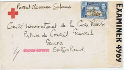 1943 Red Cross Postal Message Scheme censored cover to Switzerland, ...