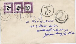 1959 unstamped envelope to Johannesburg cancelled HLOBANE20 VII 59. A ...