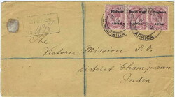 1925 registered envelope to a Mission Station in INDIA, bearing a ...