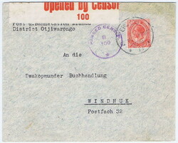 1917 censored envelope to Windhuk bearing a South African Kings Head ...