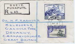1951 cover sent registered to Wales with a U.P.U. 3D and a 3d ...