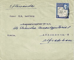 1952 cover to Stockholm, Sweden, with a 3d tied by a FALKLAND ISLAND ...