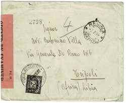 1944 censored envelope to Tripoli from Napoli, (2. 7. 44.) ...
