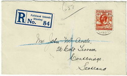 1933 cover sent registered to Coatbridge, Scotland, with a Whale & ...