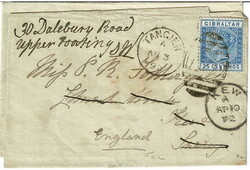 1892 outer wrapper, with the original letter dated 27th March, to ...
