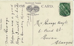 1916 picture post card (Custom House, Dublin) to Glasgow, with a ½d ...