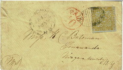 1853 cover to Niagara County, U S A with a 6d yellow, good to very ...