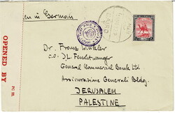1940 censored cover to Palestine, endorsed ‘Written in German’ ...