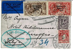 1933 cover sent air mail to Viareggio, Italy, with a 2/6d, 5/-, 9d ...