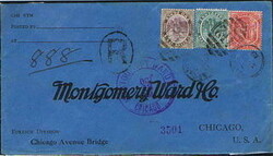 1919 registered cover to Chicago bearing a 2d, ½d and 1d cancelled ...