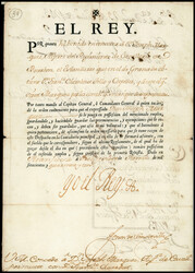 1743. FELIPE V. Documento preimpreso concediendo permuta de destinos ...
