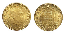 1 PESETA. 1947*54. Ligeras inclusiones. Raras. (CY 17804)