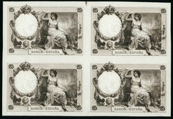 Prueba de color del reverso del 25 ptas. no emitido en color marrón ...