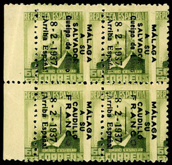 60 CTS. SALMERÓN. Bloque de 4 QUEIPO DE LLANO + FRANCO DENTADO ...