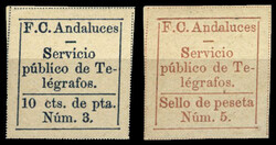 FERROCARRILES ANDALUCES, Serie completa nueva sin fijasellos. Rara y ...