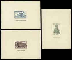 SEGOVIA. 3 hojas bloque (una de cada tipo) SIN DENTAR.