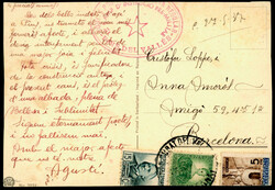 1937. PINS DEL VALLES/BARCELONA. Matasellos fecha SAN CUGAT y marca ...