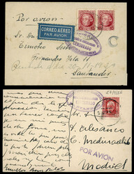 SANTANDER. 1936 (SEP/NOV). Conjunto de carta y tarjeta postal a ...