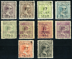 1898. HABILITADO 17 OCTUBRE. Muy rara serie completa de excelente ...