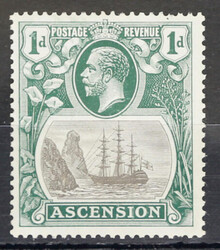 ASCENSION 1924/33 1d grey-black & deep blue-green cleft rock variety ...