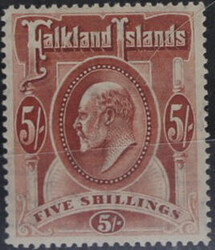 1904/12 K.E.VII 5s red SG50 Cat.£225 mint , K.G.VI 1938/50 ½d-£1 ...