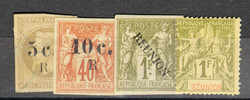 REUNION 1885/94 mostly mint coll., fine selection of imperfs with ...