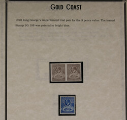 1928 3d dull brown imperf. colour trial in horizontal pair mint, plus ...