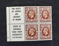 1934 K.G.V 1½d Photogravure Advert Booklet Pane (15) Cylinder G28 ...