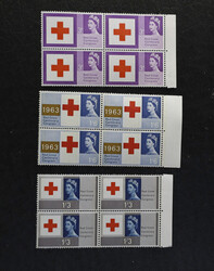 1963 Q.E.II Red Cross Phosphor set of three in mint unmtd. marginal ...