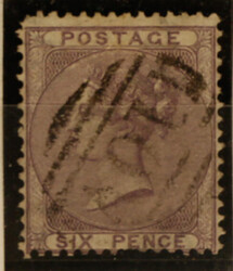 Great Britain 1859/60 6d lilac with A01 (Kingston) cancel (couple of ...