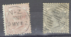 1878 Q.V. 2s deep rose &amp; 5s grey, fine used copies of these ...