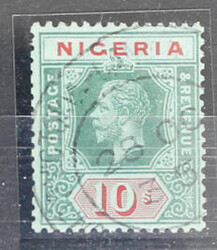 1914/29 K.G.V 10s green & red/blue-green SG11 Cat.£180 fine used , ...
