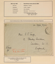 1942 On Active Service censor cover, some perimeter faults, 1954 ...