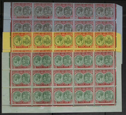 1920/22 2s6d grey &amp; red/blue, 5s green &amp; red/pale yellow, 10s ...