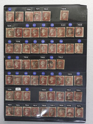 GREAT BRITAIN 1858 Q.V Penny red Plates 71-224 used