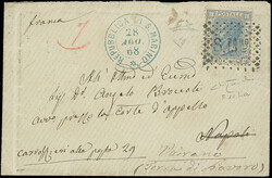 1868 - 20 cent. azzurro lillaceo chiaro, tiratura di Londra (Regno ...