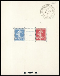 FRANCIA FOGLIETTI 1927 - Esposizione di Strasburgo, foglietto (BF2), ...