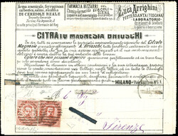 FRANCALETTERE 1887 - 8-8 su 10 cent. Umberto I (3), in affrancatura ...