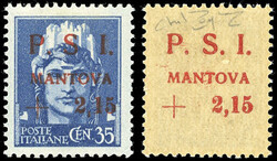 MANTOVA 1945 - 2,15 lire su 35 cent., soprastampa recto-verso, senza ...