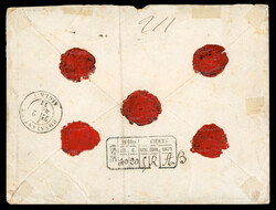 1873, registered cover of 17/02/1873 from Alexandria to Constantine ...