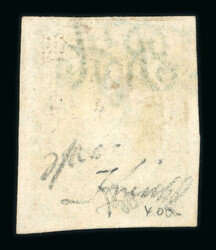 1864-67 Rivadavia Watermarked 10c green imperf, good to large margins ...